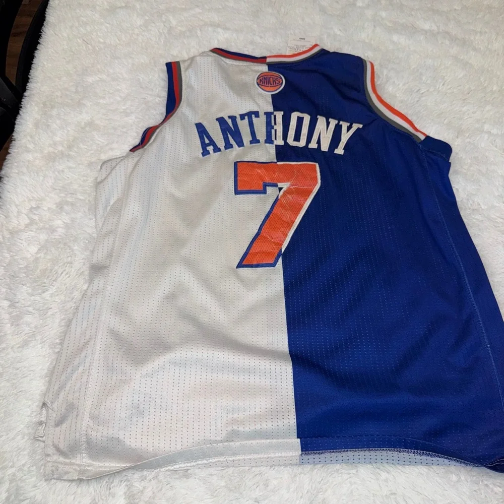 Adidas Jersey Mens L wplit color vintage Carmelo Anthony Knicks Split Basketball